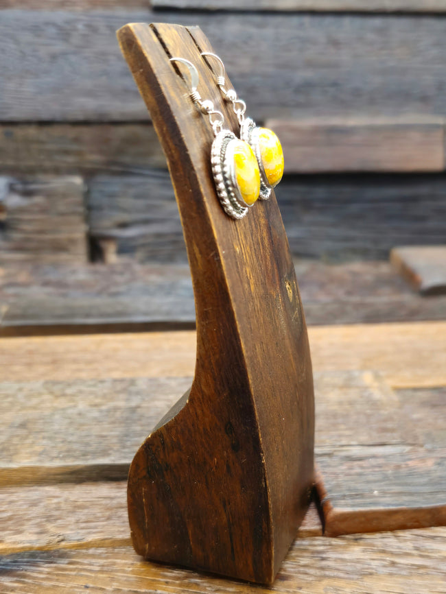 Oval Bumblebee Jasper Earrings