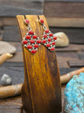 Sterling Silver and Coral Post-Dangle Earrings by Pearlene Spencer
