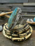 Vintage/Estate Pilot Mountain Turquoise Sterling Silver Cuff by Peterson Johnson - 6 1/2 in.