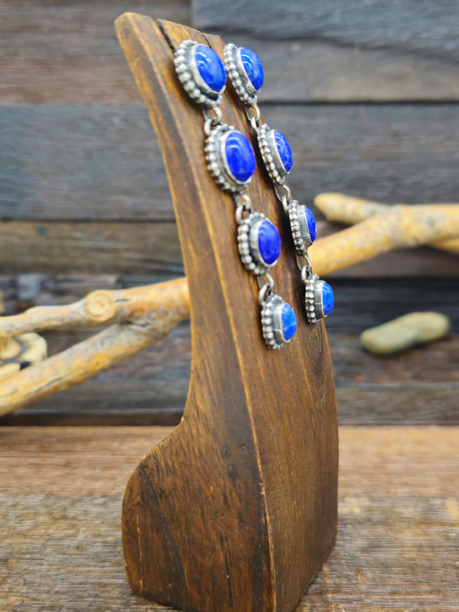 Four Stone Lapis Lazuli Dangle Earrings by Randy
