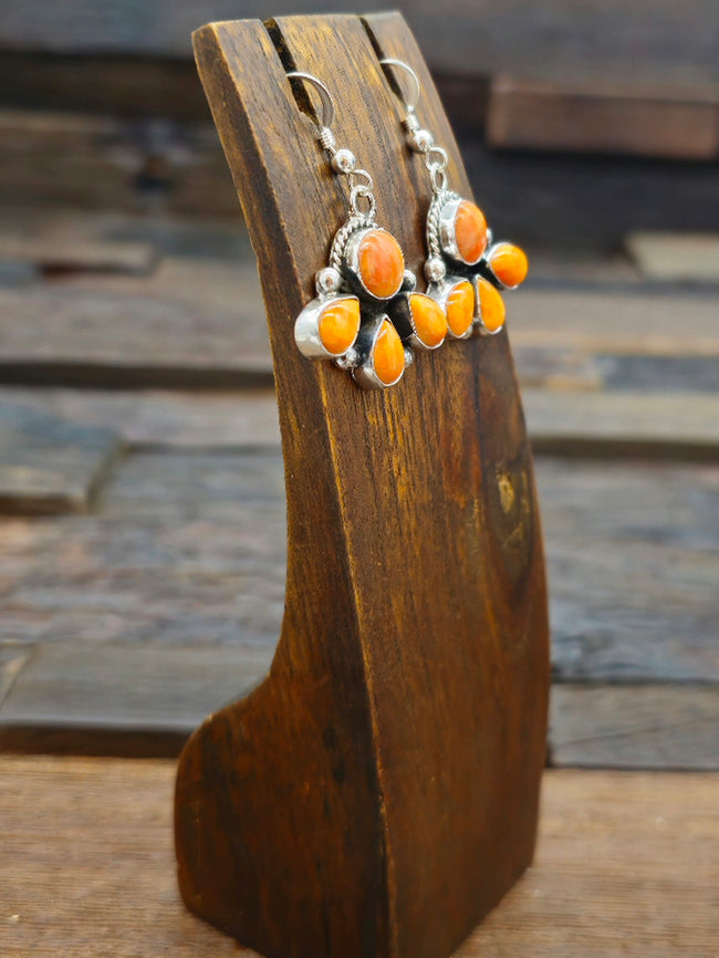 Orange Spiny Oyster Earrings by Abellene Bah