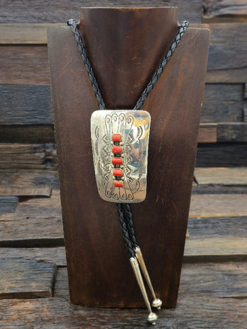 Navajo Inlayed Multi-Stone Bolo by Arnold Yazzie