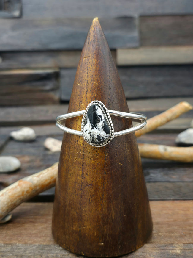 Sterling Silver White Buffalo Cuff by Rosella Paxton - 6 1/2 in.