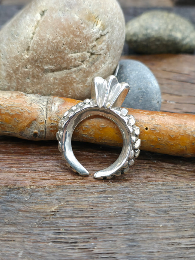 Stamped Sterling Silver Mini Naja Pendant - 1 1/2 in. by 1 in.