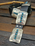 Sterling Silver Kingman Turquoise Concho Belt by Joann Begay - 48 in.