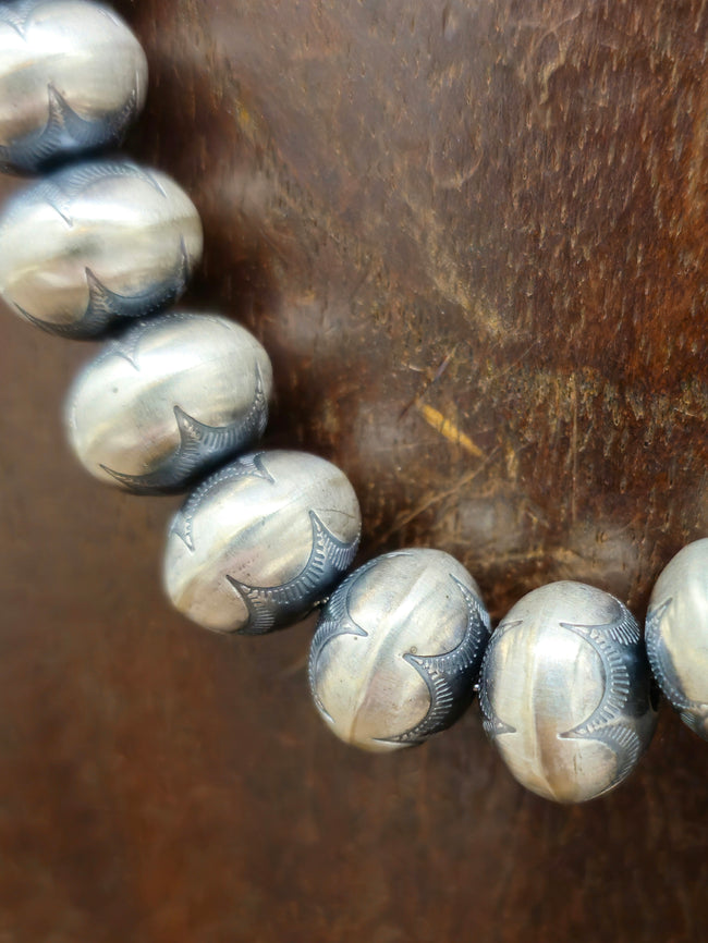 Stamped Bryannen Halwood Navajo Pearls - 18 in 15mm Bead