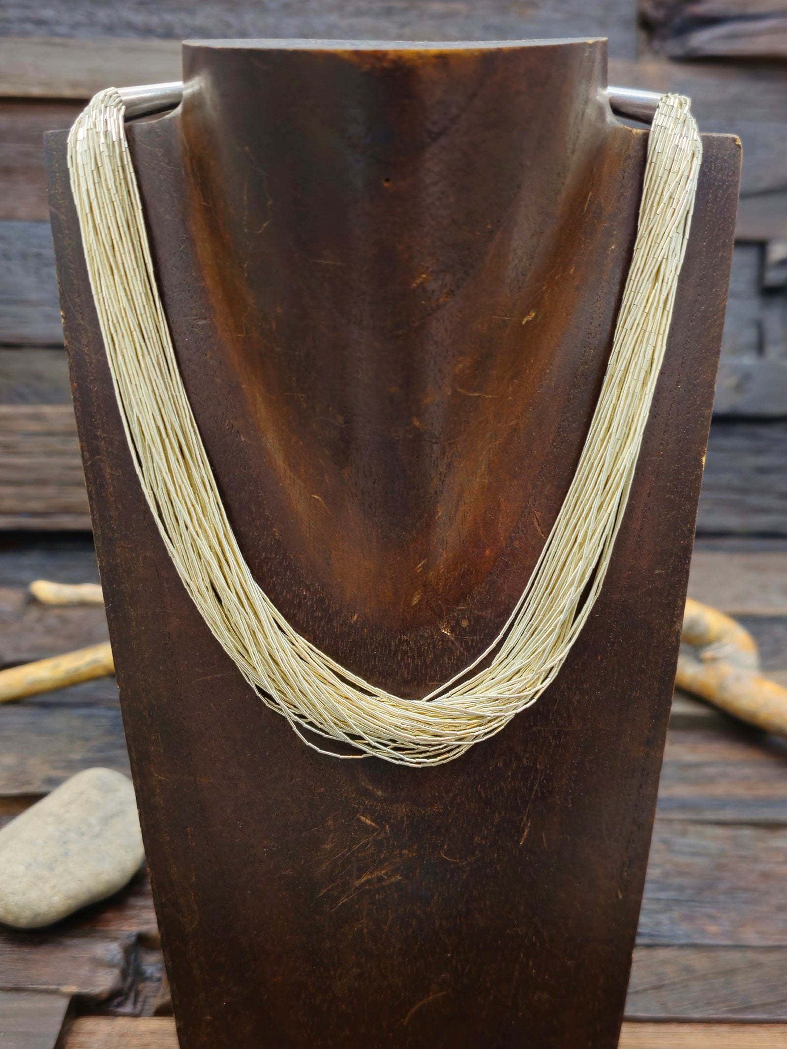 50 Strand Liquid Silver Necklace - 16 In.