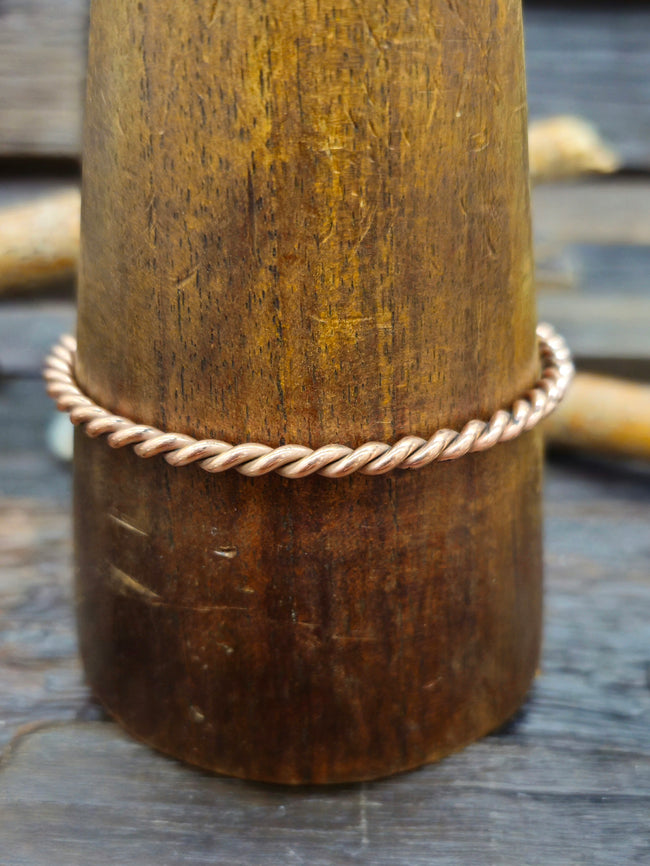 Twisted Copper Bangle - 8 in.