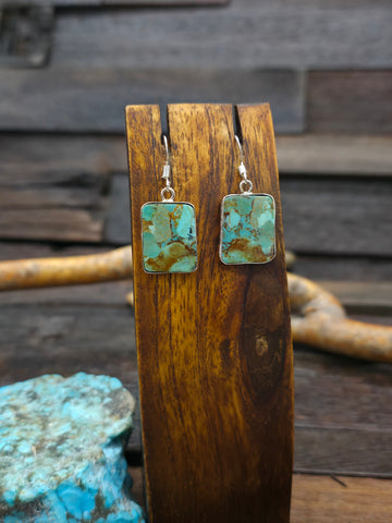 Blue/Purple Dyed Composite Step Slab Earrings by Robert Crespin