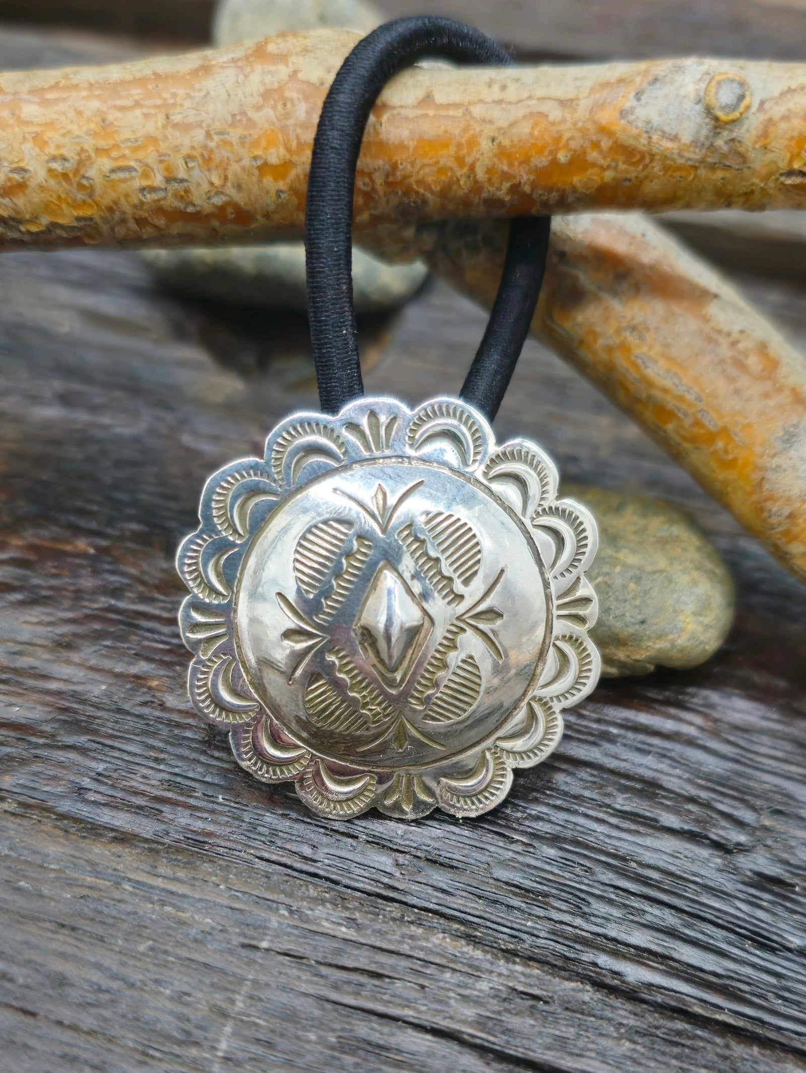 Sterling Silver Hair Tie by Bertha Begay