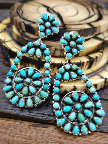 Large Blue Turquoise Cluster Ring by Ella Peter