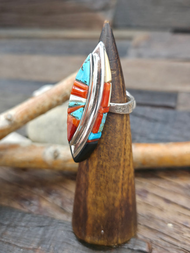 Adjustable Cobblestone Inlay Ring by David Tune