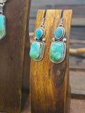 Sterling Silver Stormy Mountain Turquoise Necklace and Earring Set by Rosella Paxson - 24 in.