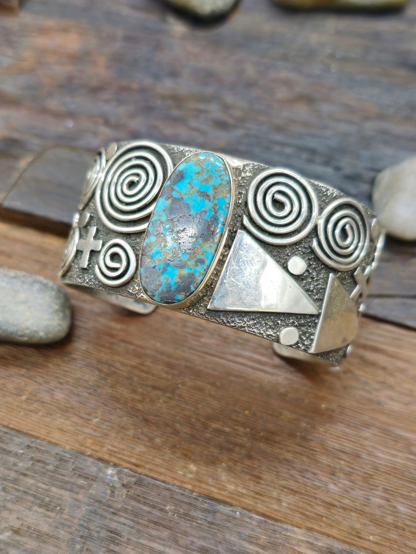 Alex Sanchez Sterling Silver & Turquoise Cuff - 6 1/2 in.