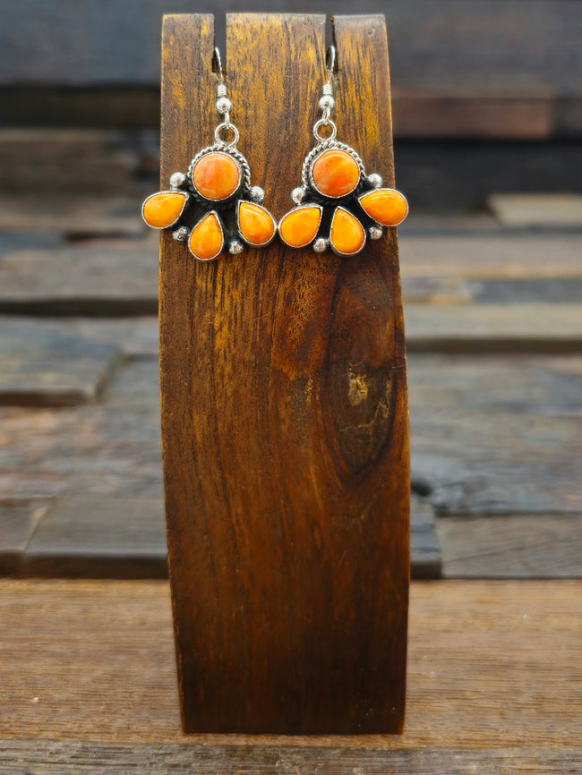 Orange Spiny Oyster Earrings by Abellene Bah