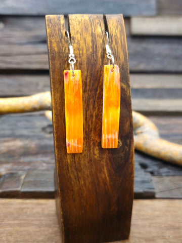 3 Stone Onyx and Sterling Earrings