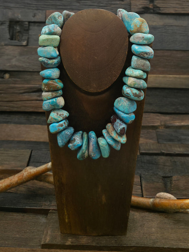 Chunky Sky Horse Turquoise Nugget Necklace - 18 in.