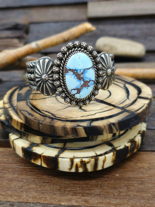 Golden Hill Turquoise Sterling Silver Bracelet - 6 1/2 in.