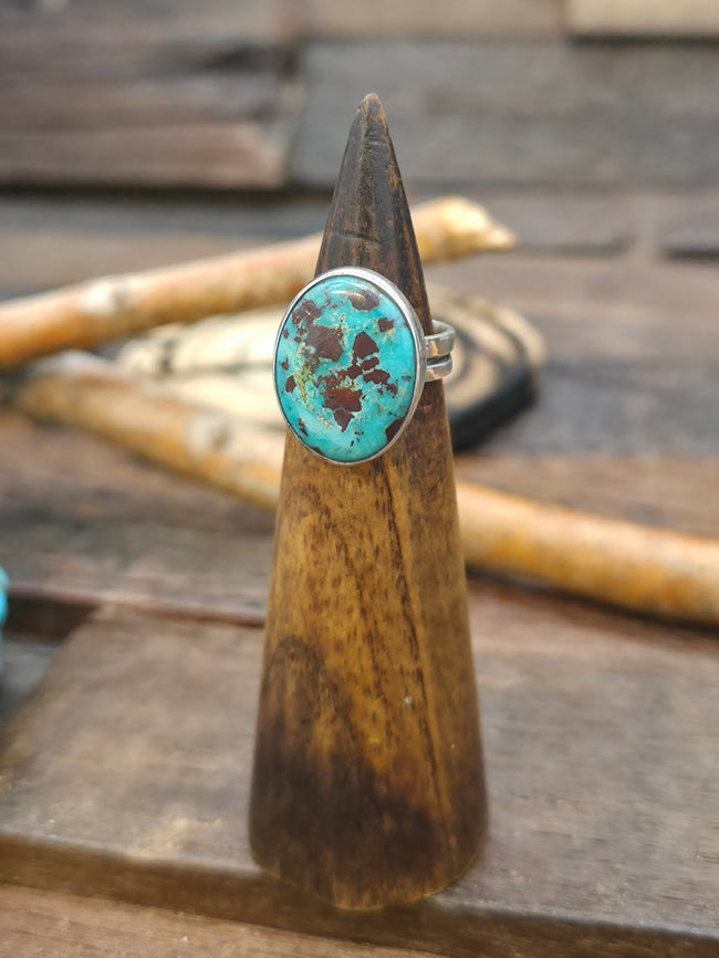 Sterling Silver Turquoise Ring by Jacob Troncosa - Size 6 3/4