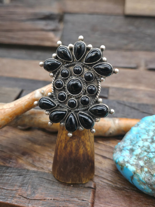 Sterling Silver Onyx Statement Ring by Devin Brown - Adjustable