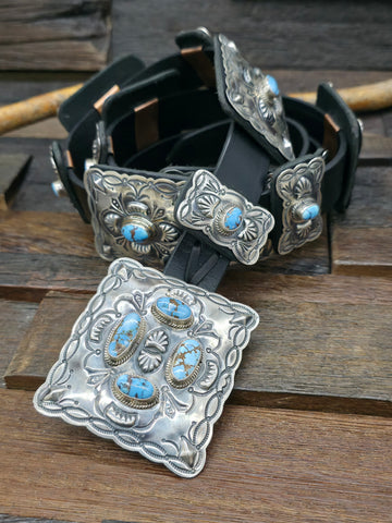 Sterling Silver Concho Belt by Dan Morgan - 52 in.