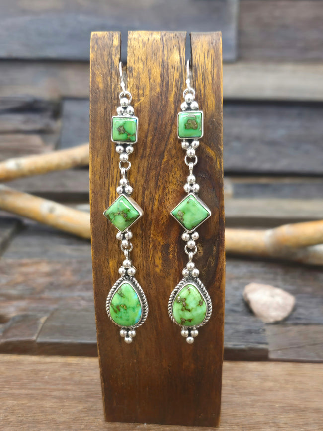 Three Stone Sonoran Dangle Earrings by Rosella Paxton