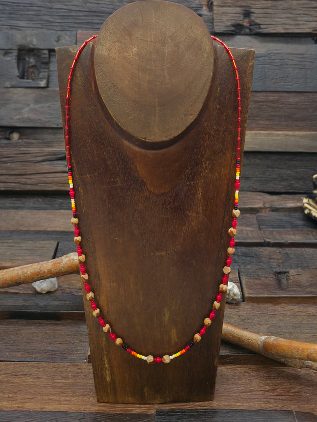 Navajo Ghost Beads by Andrea Begay - Red