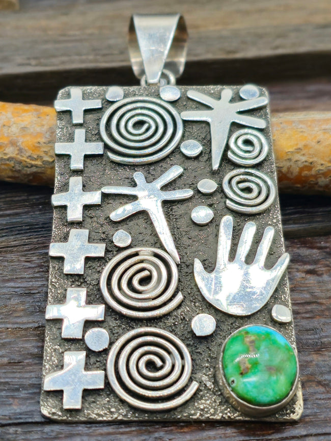 Alex Sanchez Sterling Silver & Sonoran Turquoise Pendant