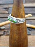 Sonoran Turquoise Stamped Sterling Silver Bracelet by Derrick Gordon - 6 in.