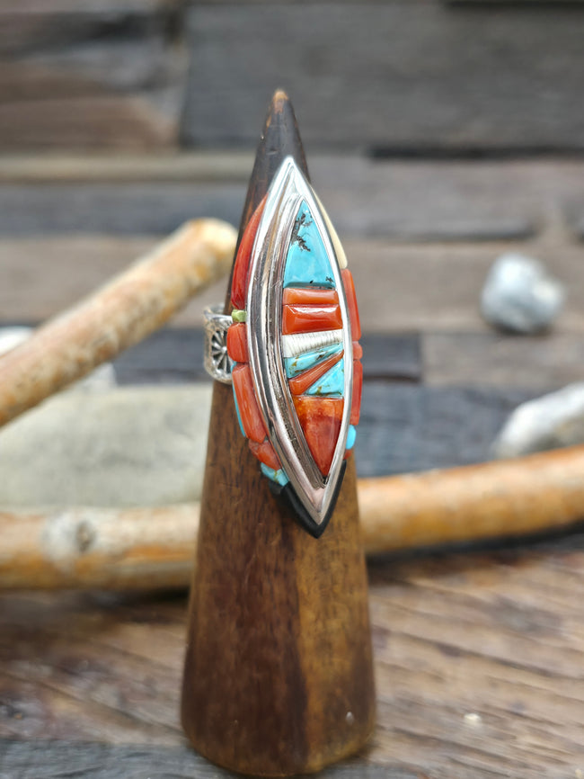 Adjustable Cobblestone Inlay Ring by David Tune