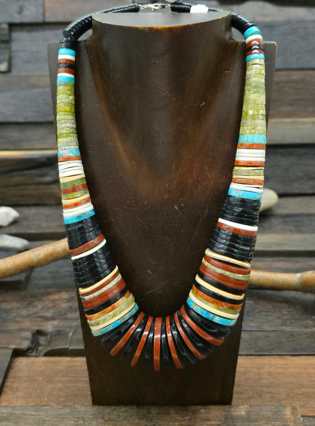 Multi Stone Necklace by Pula Calabaza - 20 in.