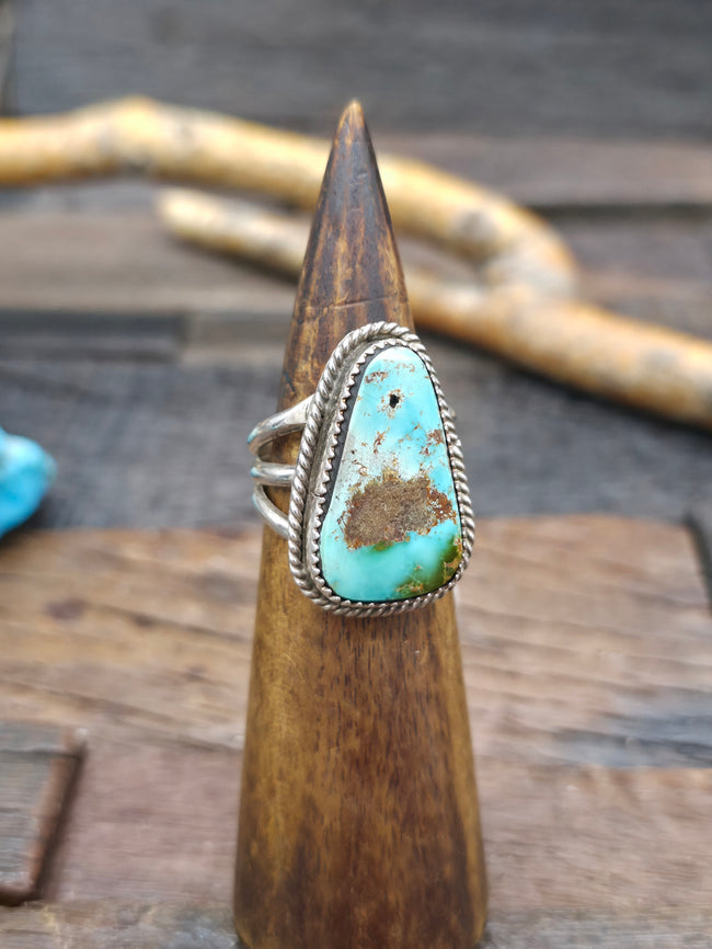 Sterling Silver Royston Turquoise Ring by Benny Benally - Size 11