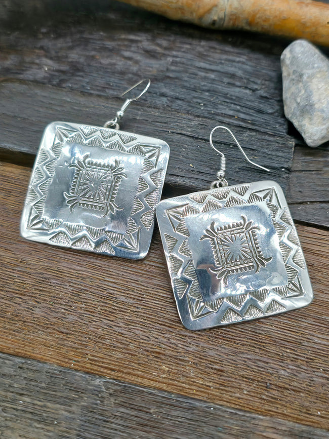 Stamped Sterling Silver Earrings by Shamenika Nelson