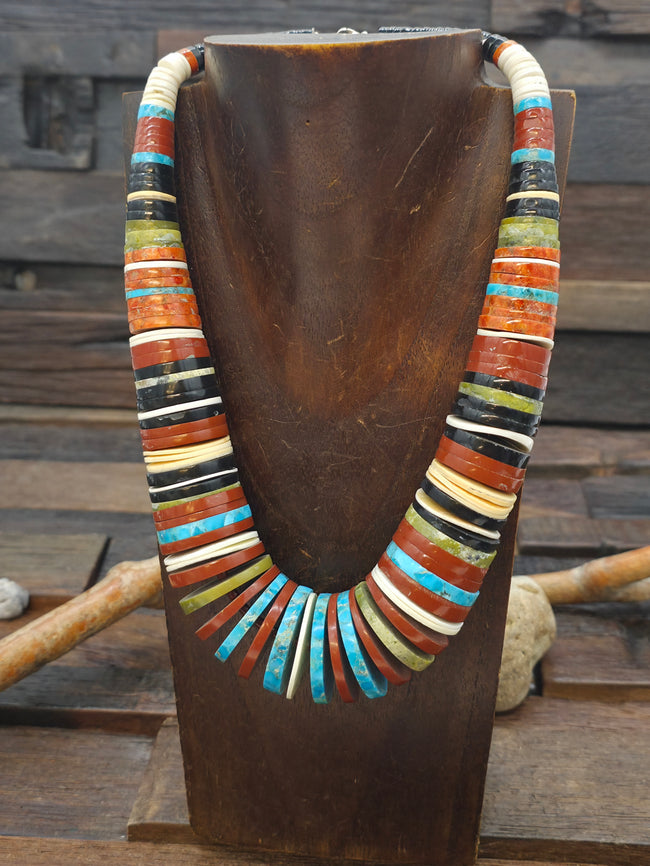 Multi Stone Necklace by Pula Calabaza - 20 in.
