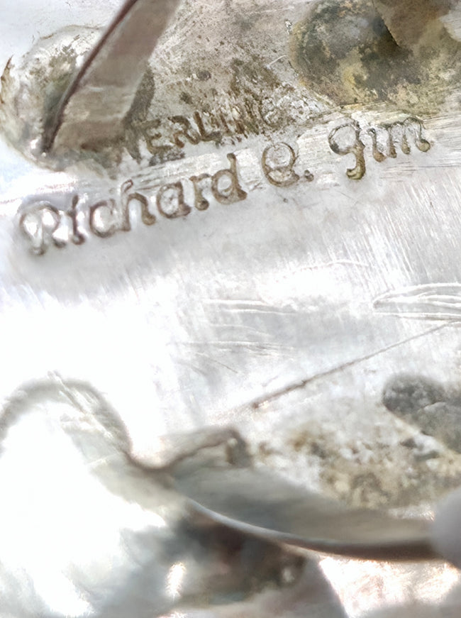 Morenci Turquoise Sterling Silver Santa Fe Cross Statement Ring by Richard Jim - Size 6