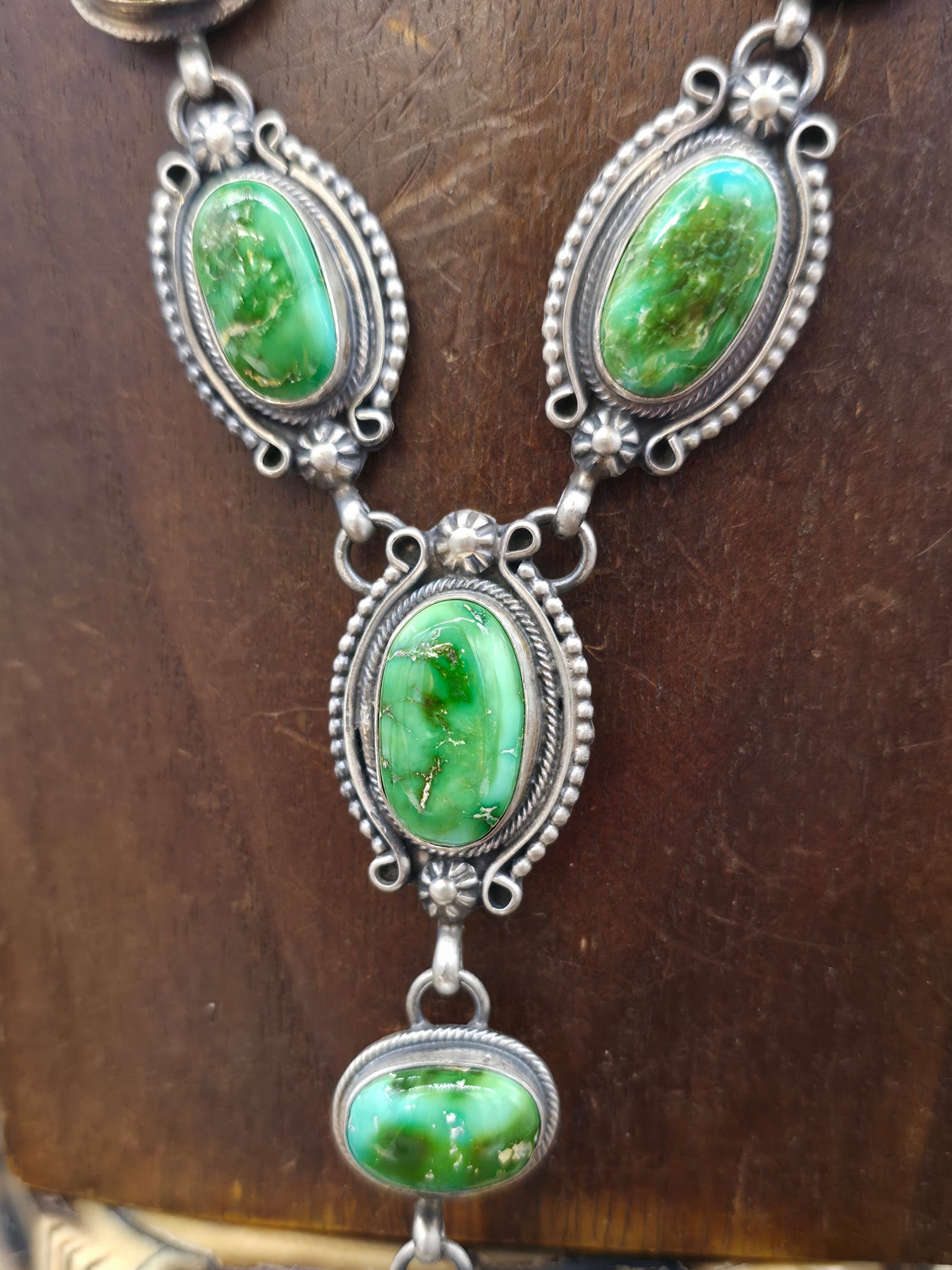 Sonoran Turquoise Lariat Necklace and Earring Set by Kathleen Livingston - 26 in. with 5 1/2 in. Drop