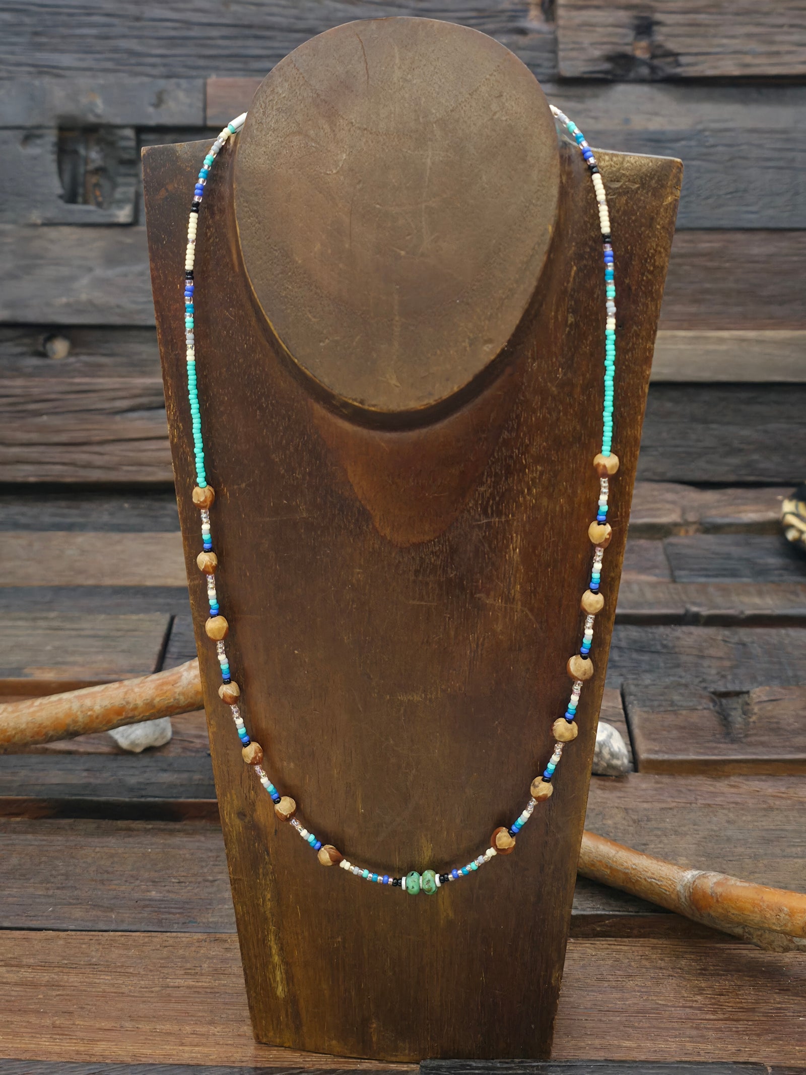 Navajo Ghost Beads by Andrea Begay - Teal