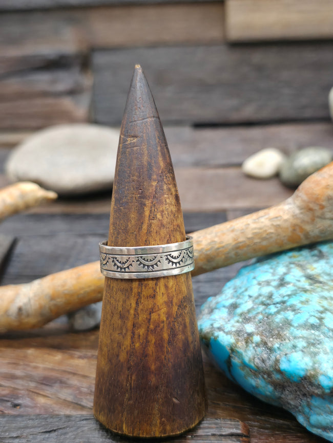 Stamped Sterling Silver Ring by Jordan Gene - Size 14 1/2