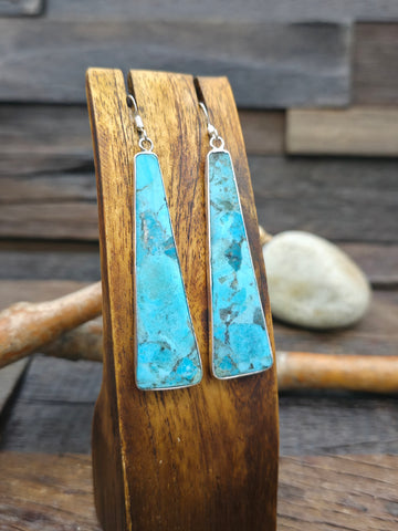 Oxidized Sterling Silver Bead Hanging Hoop Earrings by Jan Marino - 3 in. by 2 1/2 in.