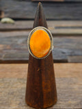 Oval Spiny Oyster Ring by Leslie Nez - Size 10