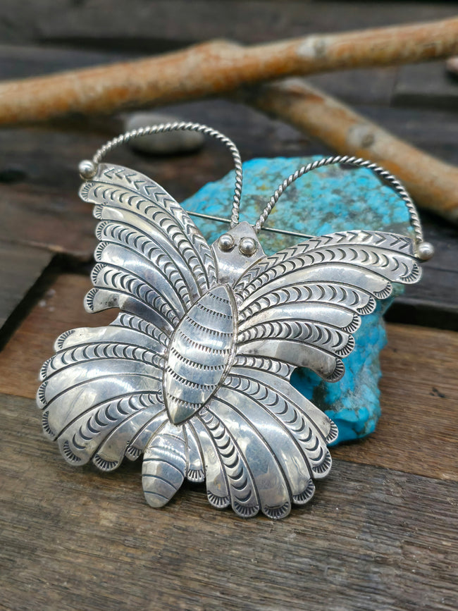Large Sterling Silver Butterfly Pin/Pendant