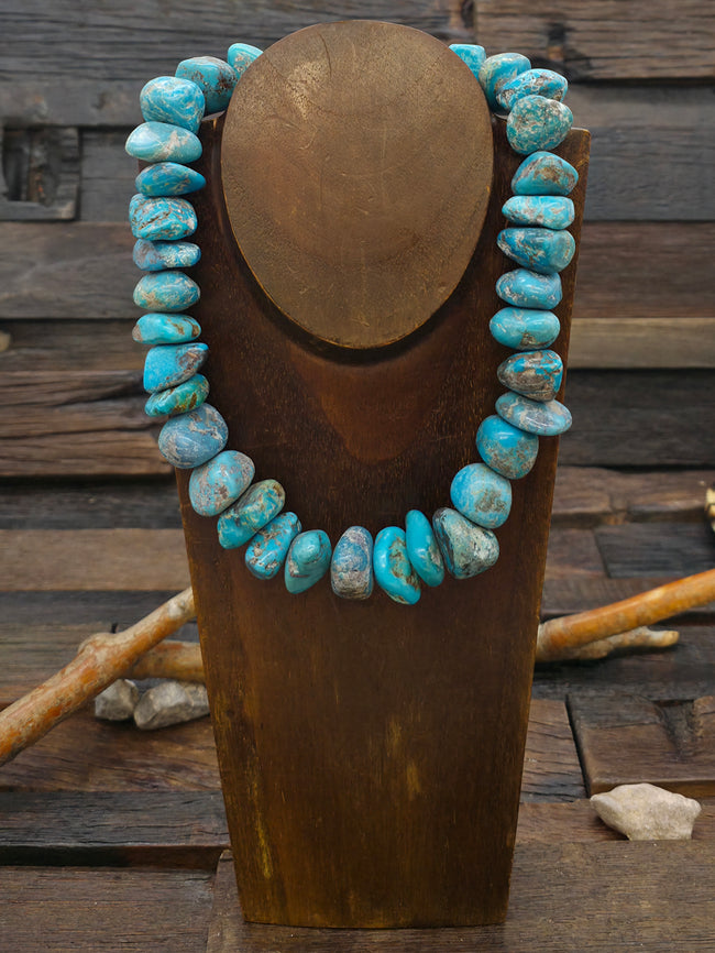 Chunky Sky Horse Turquoise Nugget Necklace - 18 in.