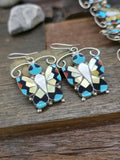 Sterling Silver Butterfly Inlay Necklace and Earring Set by Allison Dishta - 30 in.