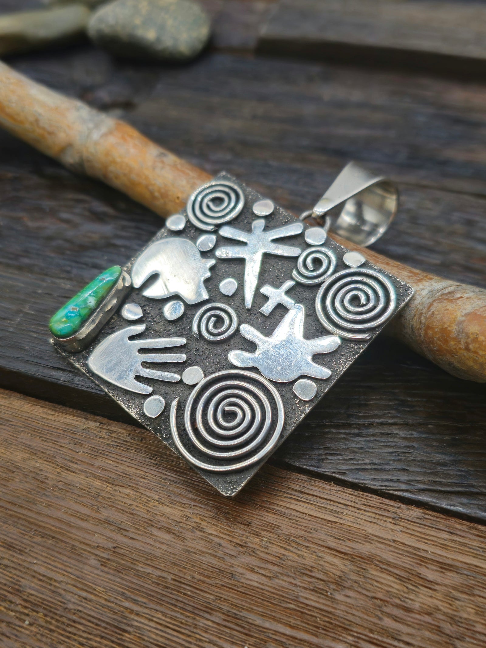 Alex Sanchez Sterling Silver & Turquoise Pendant