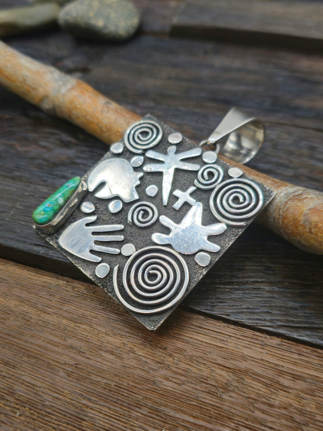 Alex Sanchez Sterling Silver & Turquoise Pendant