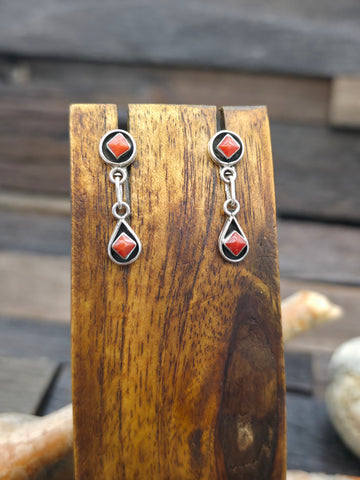 Coral Shadowbox Post Earrings by Janice Spencer