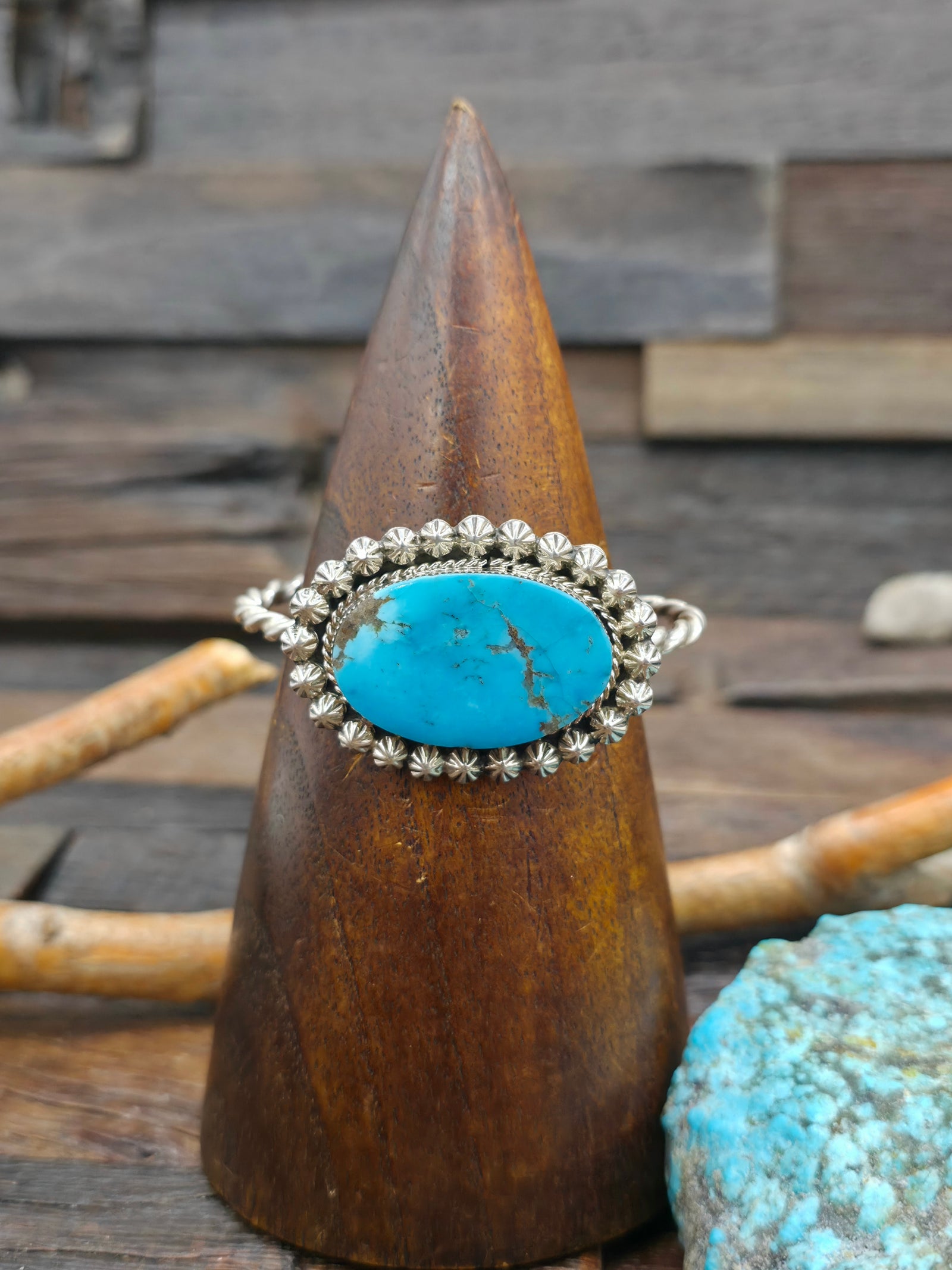 Turquoise Sterling Silver Cuff by Sadie Jim - 6 1/4 in.  with Gap