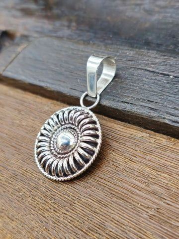 Stamped Sterling Silver Pendant by Sunshine Reeves