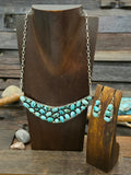 Red Mountain Turquoise Sterling Silver Necklace and Earring Set by Anna Spencer - 18 in.