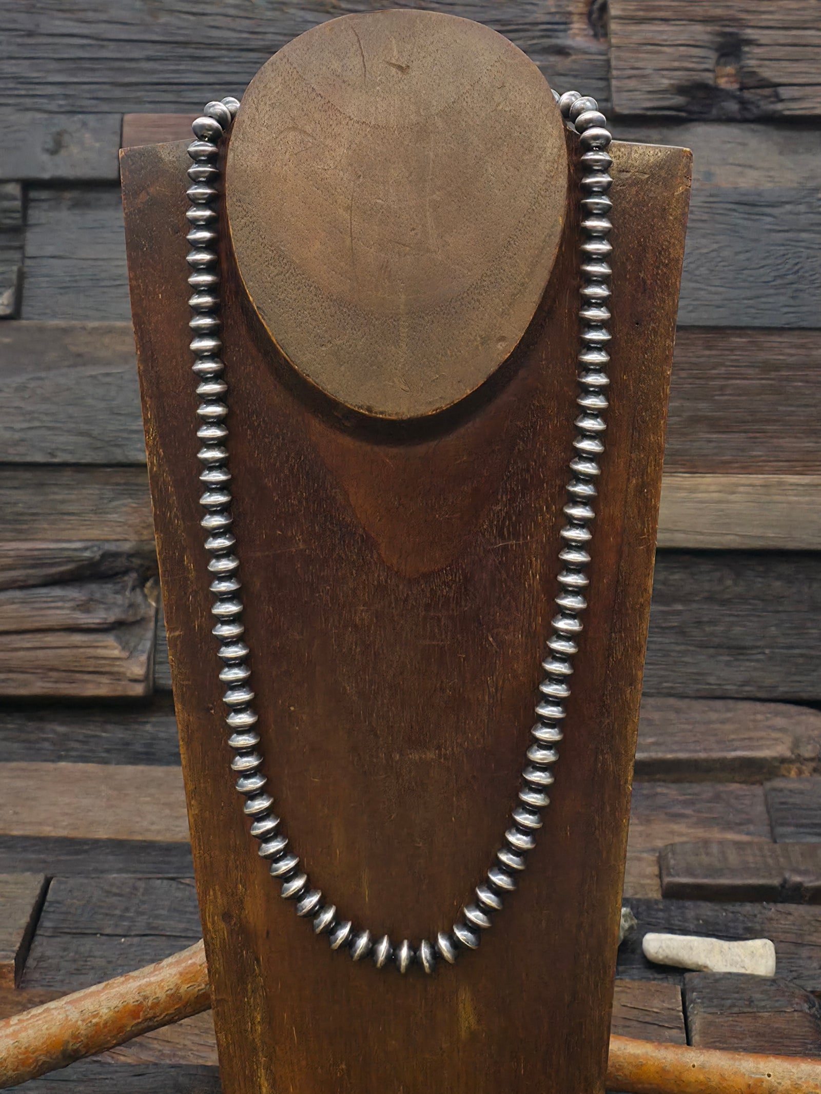 Sterling Silver Saucer Bead Necklace by Michelle Jameson - 22 in 8 mm. Saucer Bead